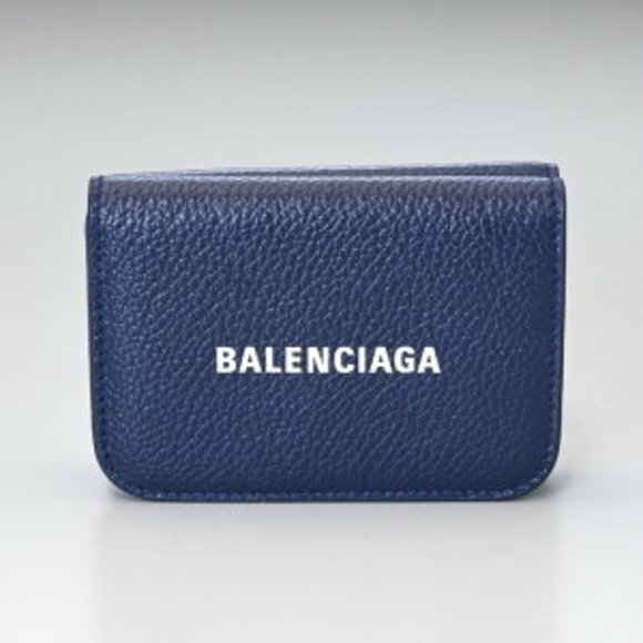 BALENCIAGA Tri Wallet Cash Navy Blue - Picture 1 of 5